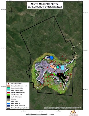 Figure 3
Minto Metals Corp. Exploration Drilling Collar 
(Locations for 2022 with surface expressions of current and past orebodies) (CNW Group/Minto Metals Corp.)