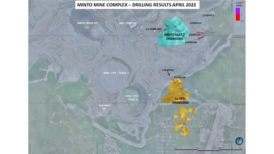 Figure 2. Minto Mine Complex Plan View Map with Drilling results in this Release. (CNW Group/Minto Metals Corp.) Figure 2. Minto Mine Complex Plan View Map with Drilling results in this Release. (CNW Group/Minto Metals Corp.)